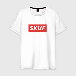 Футболка хлопковая мужская Skuf - trend, цвет: белый