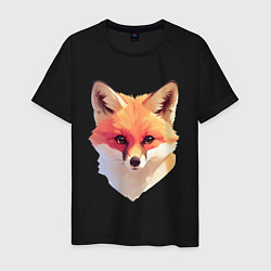 Футболка хлопковая мужская Foxs head, цвет: черный