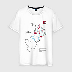 Футболка хлопковая мужская Карта туристических мест Москвы, цвет: белый