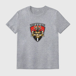 Футболка хлопковая мужская Мужлан х**носец рыцарь, цвет: меланж