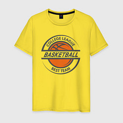 Футболка хлопковая мужская Basketball best team, цвет: желтый