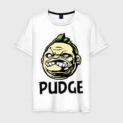 Футболка хлопковая мужская Pudge Face, цвет: белый