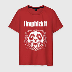 Футболка хлопковая мужская Limp Bizkit rock panda, цвет: красный