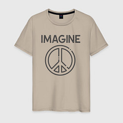 Футболка хлопковая мужская Peace imagine, цвет: миндальный