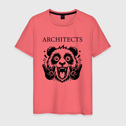 Футболка хлопковая мужская Architects - rock panda, цвет: коралловый