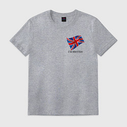 Футболка хлопковая мужская Im British - motto, цвет: меланж