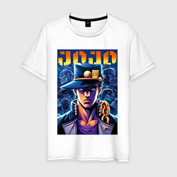 Футболка хлопковая мужская Jojo - Jotaro Kujo ai art, цвет: белый