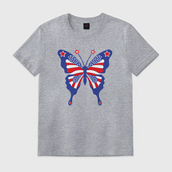 Футболка хлопковая мужская USA butterfly, цвет: меланж
