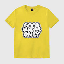 Футболка хлопковая мужская Goof vibes black, цвет: желтый