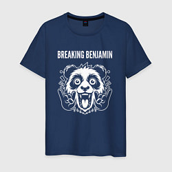 Футболка хлопковая мужская Breaking Benjamin rock panda, цвет: тёмно-синий