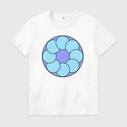 Футболка хлопковая мужская Круги пересеченные в круге, цвет: белый