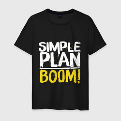 Футболка хлопковая мужская Simple plan - boom, цвет: черный