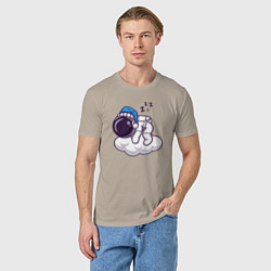 Футболка хлопковая мужская Сон на облаке, цвет: миндальный — фото 2