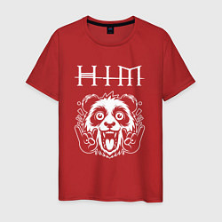 Футболка хлопковая мужская HIM rock panda, цвет: красный