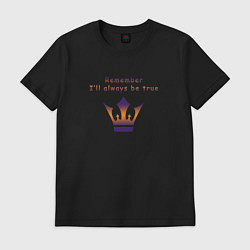 Футболка хлопковая мужская Remember Ill always be true, цвет: черный