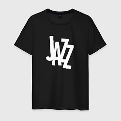 Футболка хлопковая мужская Jazz retro in white, цвет: черный
