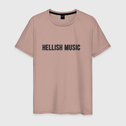 Футболка хлопковая мужская Hellish music, цвет: пыльно-розовый