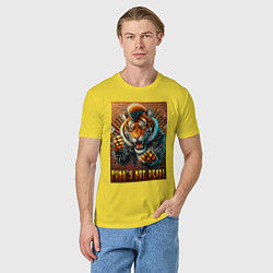 Футболка хлопковая мужская Punks not dead - motto tiger, цвет: желтый — фото 2