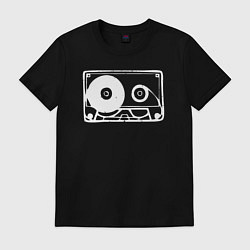 Футболка хлопковая мужская Audio tape, цвет: черный