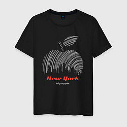 Футболка хлопковая мужская New York big apple, цвет: черный