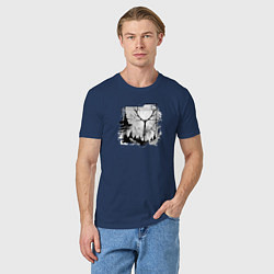 Футболка хлопковая мужская Осеннее приключение, цвет: тёмно-синий — фото 2