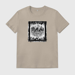 Футболка хлопковая мужская Вихрь осени, цвет: миндальный