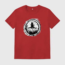 Футболка хлопковая мужская Велоосенний марафон, цвет: красный