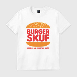 Футболка хлопковая мужская Burger - skuf, цвет: белый