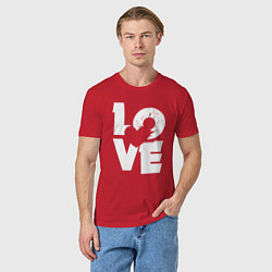 Футболка хлопковая мужская Love heart, цвет: красный — фото 2