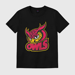 Футболка хлопковая мужская Team owls, цвет: черный