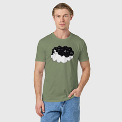 Футболка хлопковая мужская Космическая девушка на облаке, цвет: авокадо — фото 2