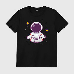 Футболка хлопковая мужская Космический релакс, цвет: черный