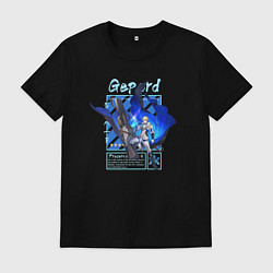 Футболка хлопковая мужская Гепард - Хонкай Стар Рейл, цвет: черный