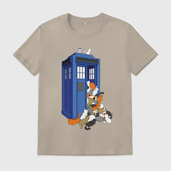 Мужская футболка Тардис и котики
