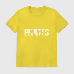 Футболка хлопковая мужская Пилатес, цвет: желтый