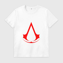 Футболка хлопковая мужская Red logo of assassins, цвет: белый