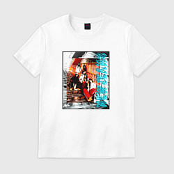 Футболка хлопковая мужская NewJeans grunge, цвет: белый