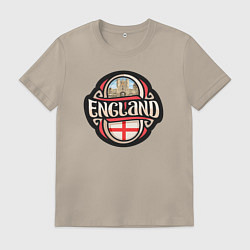 Футболка хлопковая мужская Англия, цвет: миндальный