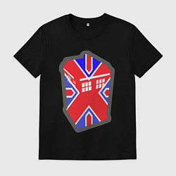 Футболка хлопковая мужская Тардис Британия, цвет: черный