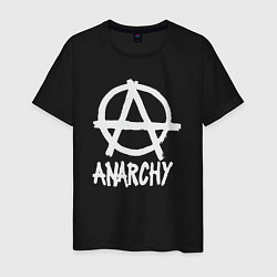 Футболка хлопковая мужская Символ анархизма, цвет: черный