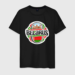 Футболка хлопковая мужская Belarus, цвет: черный