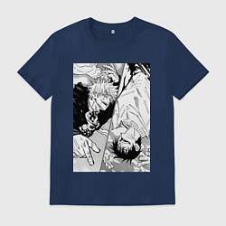 Футболка хлопковая мужская Магическая битва Сатору Годзё Тоджи, цвет: тёмно-синий