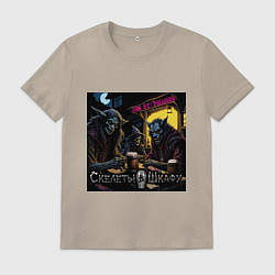 Футболка хлопковая мужская Мы отрылись - Скелеты в шкафу, цвет: миндальный