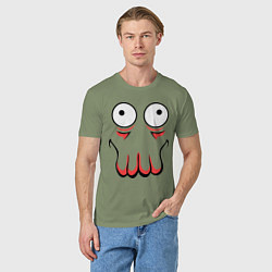 Футболка хлопковая мужская John Zoidberg Face, цвет: авокадо — фото 2