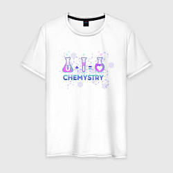 Футболка хлопковая мужская Chemistry: love, цвет: белый