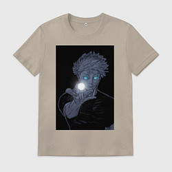 Футболка хлопковая мужская Магическая битва Сатору Годзё сильнейших маг, цвет: миндальный