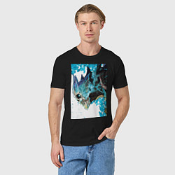 Футболка хлопковая мужская Кайдзю номер восемь Кафка Хибино гуманоид, цвет: черный — фото 2