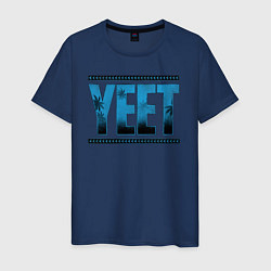 Футболка хлопковая мужская Jey Uso yeet wwe, цвет: тёмно-синий