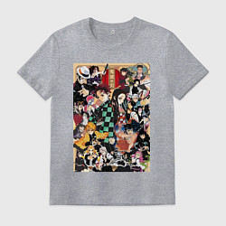 Футболка хлопковая мужская Клинок, рассекающий демонов Тандзиро Камадо Мудзан, цвет: меланж
