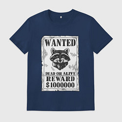 Футболка хлопковая мужская Разыскивается енот, цвет: тёмно-синий
